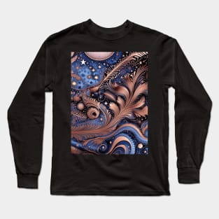 Other Worldly Designs- nebulas, stars, galaxies, planets with feathers Long Sleeve T-Shirt